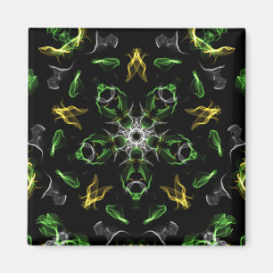 Green Smoke Mandala Design Magnet