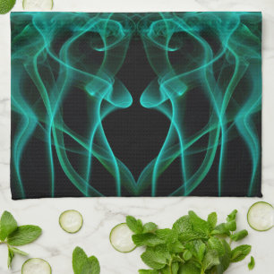 Green Smoke Symmetrical Minimalist Black Kitchen Towel