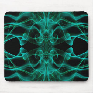 Green Smoke Symmetrical Minimalist Black Mouse Pad