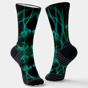 Green Smoke Symmetrical Minimalist Black Socks
