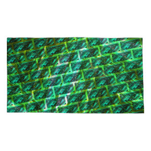 Green smudgy, scratched, grid or different brick pillowcase