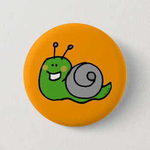 Green snail 2 inch round button