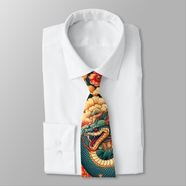 Green snake flowers tie (Tied)