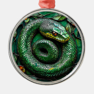 Green Snake Metal Ornament
