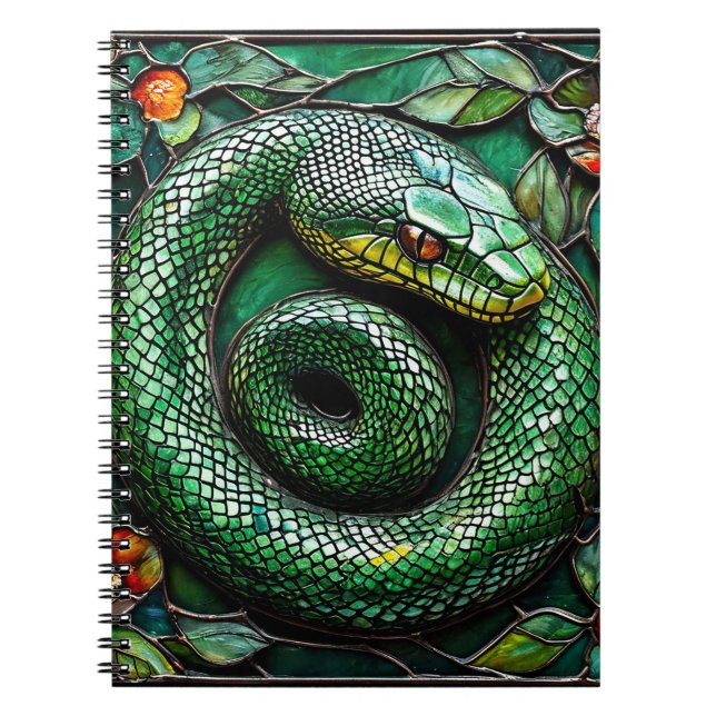 Green Snake Minimal Nature Design 🐍📓✨ Notebook (Front)