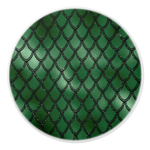 Green Snake Serpent Reptile Pattern Ceramic Knob