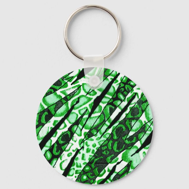 Green Snake Skin Camo Keychain (Front)