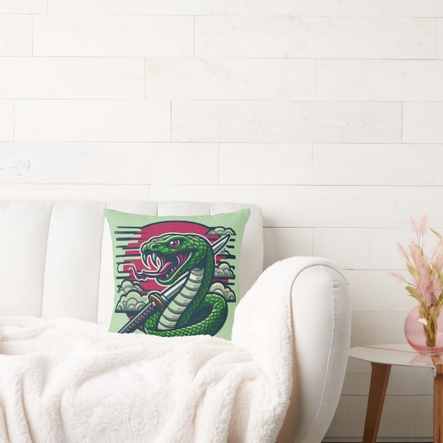 Green snake throw pillow (Couch)