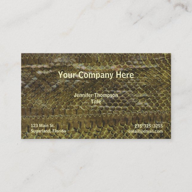 Green Snakeskin Business Card (Front)