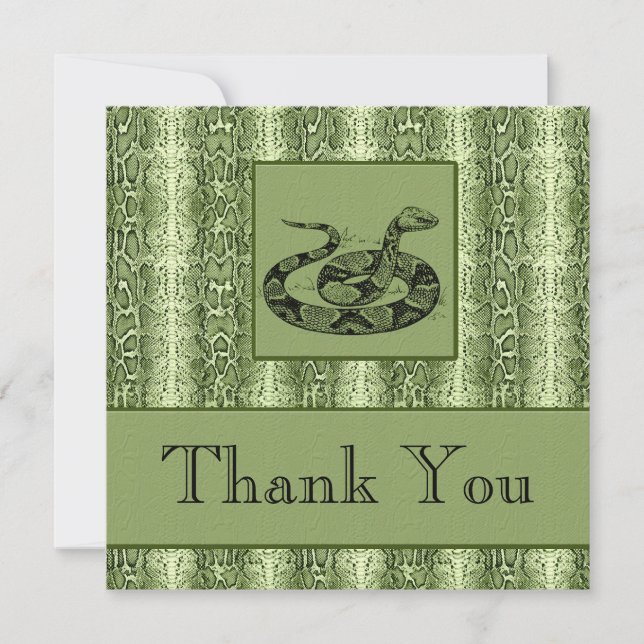 Green Snakeskin Professional Business Thank You Card (Front)