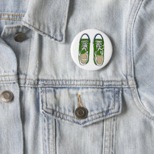 Green sneakers 2 inch round button