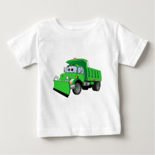 Green Snow Plow Cartoon Baby T-Shirt