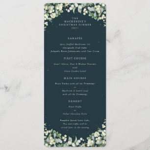 Green Snowberry Christmas Dinner Flat 4 Course Menu