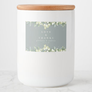 Green Snowberry+Eucalyptus Winter Wedding Favour Food Label