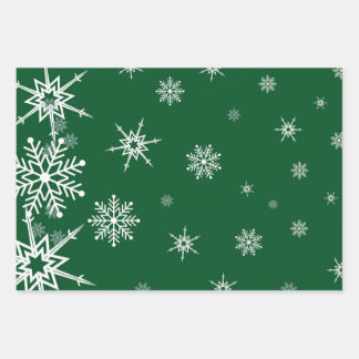 Green Snowflake Christmas Wrapping paper