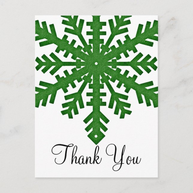 Green Snowflake Custom Postcards D2 (Front)