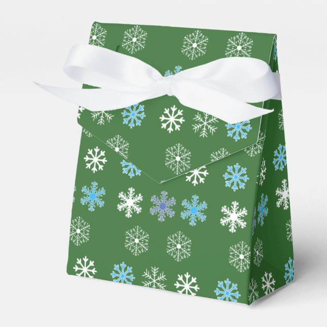 Green Snowflake Favour Box (Front Side)