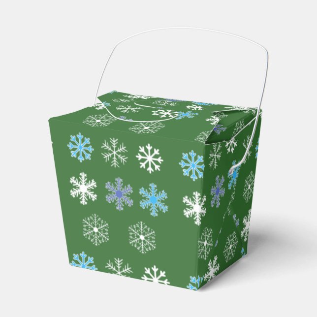 Green Snowflake Favour Box (Front Side)