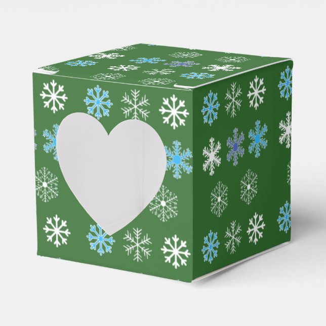Green Snowflake Favour Box (Front Side)