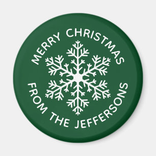 Green Snowflake Magnet