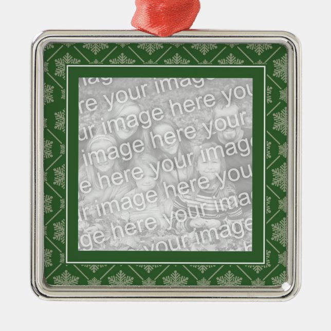 Green Snowflake Pattern Christmas Ornaments (Front)