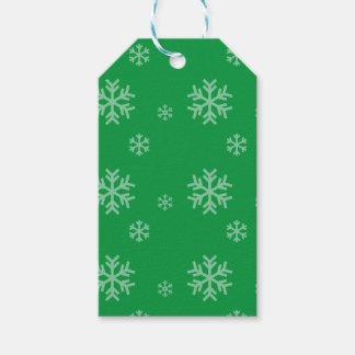 Green Snowflake Pattern Modern Winter Holiday Gift Tags