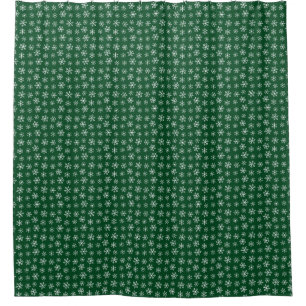 Green Snowflake Shower Curtain