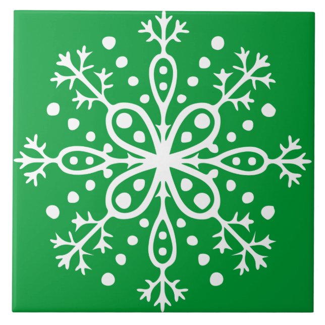 Green Snowflake Tile (Front)