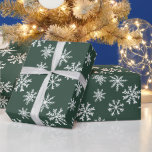 Green snowflakes illustration christmas pattern wrapping paper<br><div class="desc">Green snowflakes illustration christmas pattern,  all the colours are editable, </div>