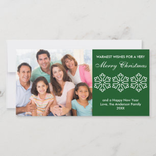 Green Snowflakes - Photo Card