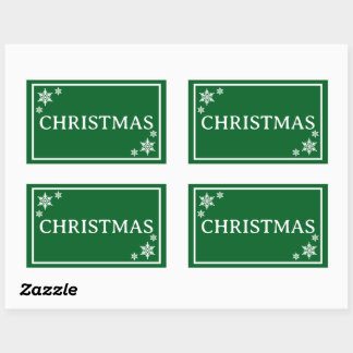 Green Snowflakes Simple Christmas Word Sticker