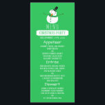 Green Snowman, Christmas Party Menu<br><div class="desc">These Green Snowman, Christmas Party Menus are perfect for anybody who is hosting a joyful and merry event. Great for office parties, restaurants or a special meal for family and friends, these menus will be sure to impress your guests. The snowman design can be easily personalized and will be the...</div>