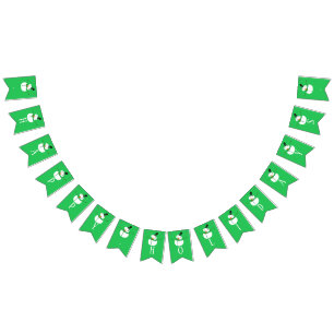 Green Snowman, Happy Holidays Bunting Flags