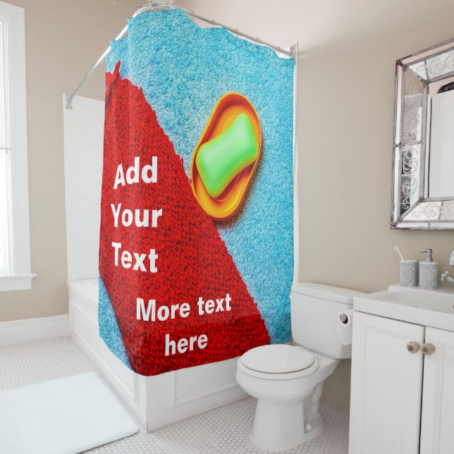 Green Soap Red Scrubber Blue Towel customizable (In Situ)