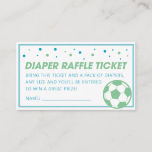 Green Soccer Baby Shower Diaper Raffle Ticket