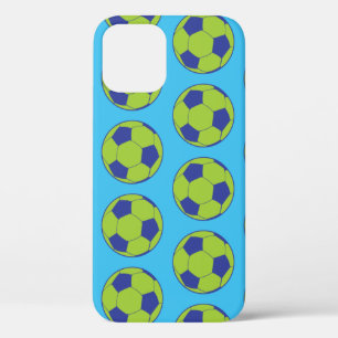 Green Soccer Balls Sports Lovers Football Players iPhone 12 Case