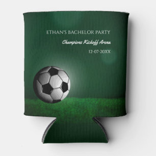 Green Soccer Birthday / Bachelor Party Can Cooler