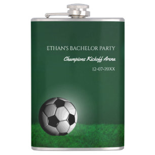 Green Soccer Birthday / Bachelor Party Hip Flask