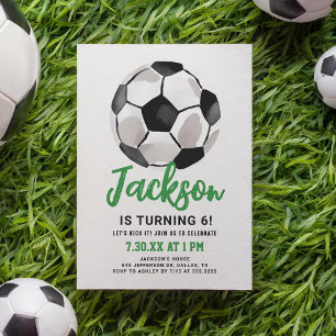 Green Soccer Boy Invitation Anniversaire