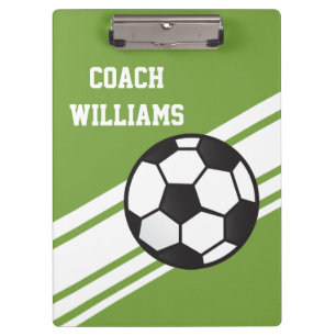 Green Soccer Coach Personalized Clipboard