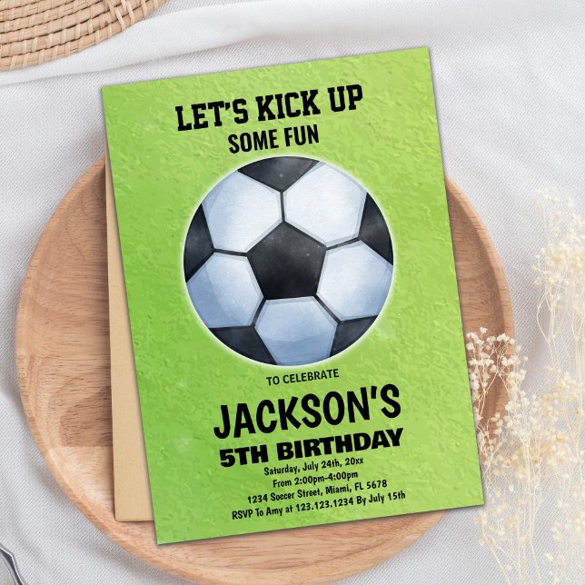 Green Soccer Floor Soccer Birthday Invitations (Green Soccer Floor Soccer Birthday Invitations)