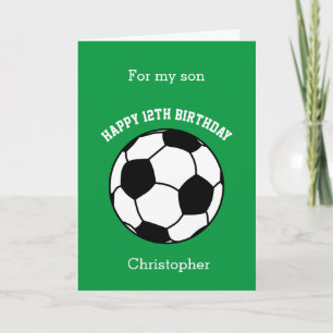 Green Soccer Sport 12e carte d'anniversaire