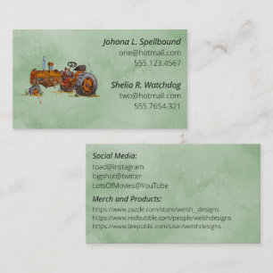 Green Social introduction calling card-tractor Business Card