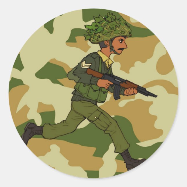 GREEN SOLDIER PAKISTAN CLASSIC ROUND STICKER (Front)