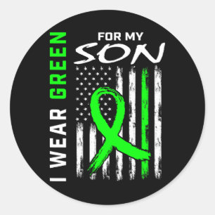 Green Son Cerebral Palsy Kidney Disease Awareness Classic Round Sticker