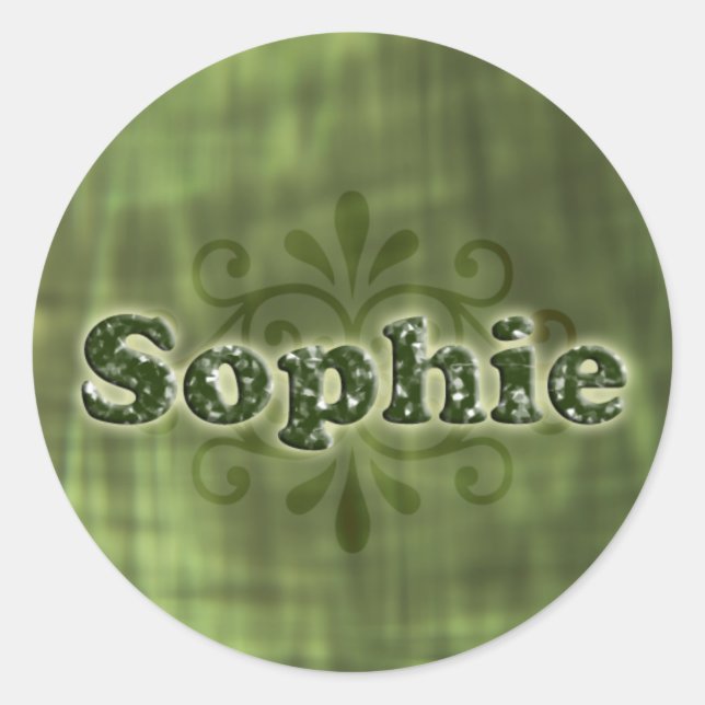 Green Sophie Classic Round Sticker (Front)