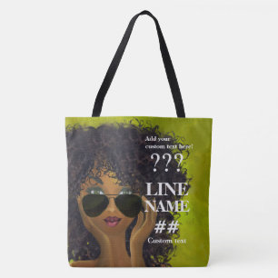Green Sorority Black Art Tote Bag