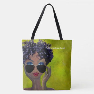 Green Sorority Black Art Tote Bag