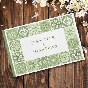 Green Spanish tiles Guest Book