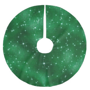 Green Sparkle Christmas  Brushed Polyester Tree Skirt